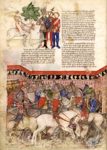 The Knights of the Round Miniature fra The Quest for the Holy Grail and the Death of Arthur, ca 1220 av Unbekannt