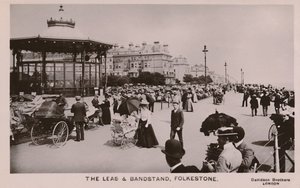 The Leas & Bandstand, Folkestone, slutten av 1800-begynnelsen av 1900-tallet av Unbekannt