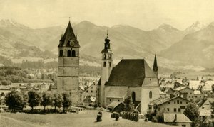 Liebfrauenkirche og kirken St Andreas, Kitzbühel, Tyrol, Østerrike, c1935. av Unbekannt