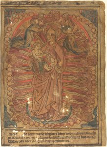 Madonnaen og barnet i en rosenkrans, ca. 1490. av Unbekannt