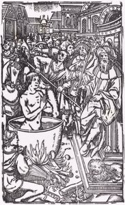 En helgens martyrium. av Unbekannt