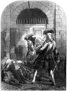 Mordet på skuespilleren William Mountford, 1692, 1800-tallet av Unbekannt