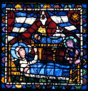 The Nativity, farget glass, Chartres Cathedral, Frankrike, 1194-1260 av Unbekannt