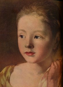 The Painters Daughters jager en sommerfugl, detalj, c1756, 1937 av Unbekannt