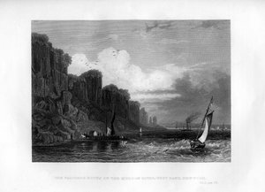 Palisade Rocks på Hudson River, Vestbredden, New York, 1855 av Unbekannt