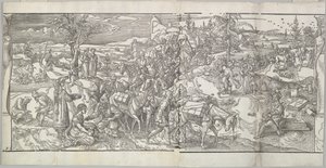 Passasjen til en karavane fra frisen Ces Moeurs et fachons de faire de Turcz Customs ..., 1553. av Unbekannt