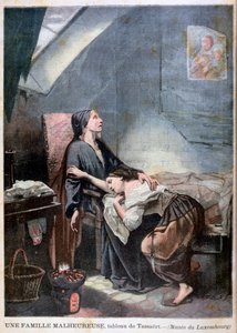 Den fattige familien, eller selvmordet, 1849, 1897 av Unbekannt