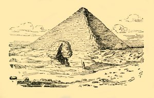 Pyramidegraven til kong Khufu og den store sfinksen i Gizeh, Egypt, ca 1930. av Unbekannt