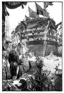 Dronningen ved lanseringen av Trafalgar, 1841, 1900 av Unbekannt