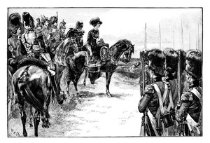 Dronningen i leiren i Chobham, Surrey, 1853, 1888 av Unbekannt