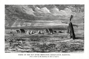 The Rat River Mennonite-reservatet, Manitoba, Canada, sent på 1800-tallet av Unbekannt