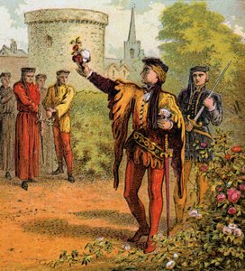 De røde og hvite rosene, 1400-tallet, ca 1850 av Unbekannt