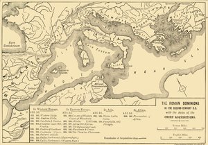 De romerske dominansene i det andre århundre f.Kr. med datoene for Chief Acquisitions, 1890. av Unbekannt