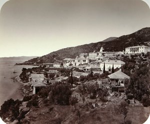 Rossikon St Panteleimon-klosteret på Athos-fjellet, Hellas, 1860-tallet av Unbekannt