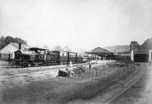 Royal Train forlater Kandy stasjon, Sri Lanka, ca 1910-tallet av Unbekannt