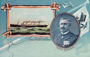 SS Kaiser Wilhelm der Grosse og kaptein Otto Cuppers, c1905. av Unbekannt