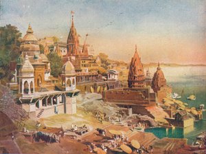 Hinduenes hellige by: Benares på Ganges, 1908 av Unbekannt