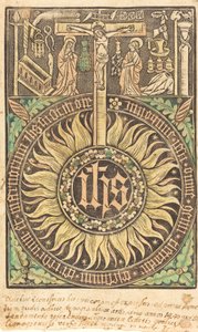 Den hellige monografien med korsfestelses- og lidenskapssymbolene [recto], i eller etter 1470. av Unbekannt