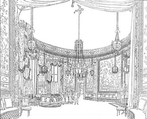 The Saloon, ca 1820. Fra Nashs Illustrations, 1939 av Unbekannt