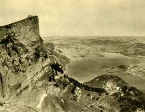 Schafberg og Mondsee, Øvre Østerrike, c1935. av Unbekannt