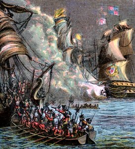 Den spanske armadaen, 1588, c1850 av Unbekannt