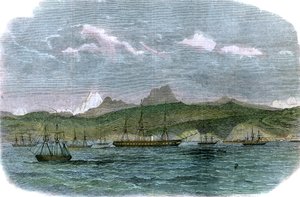 Den spanske blokkadeskvadronen i Valparaiso, Chile, ca 1880 av Unbekannt