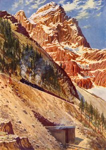 Spiraltunnelene på Canadian Pacific Railway, c1948. av Unbekannt