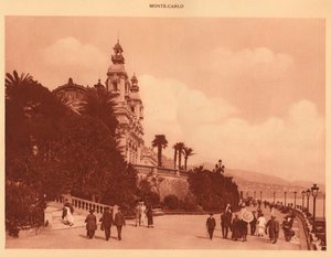 Terrassene og kasinoet, Monte Carlo, 1930. av Unbekannt