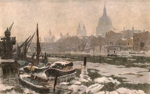Themsen: A Severe Winter, c1900. av Unbekannt