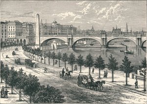 Themsen Embankment, som viser Cleopatras Needle, 1896 av Unbekannt