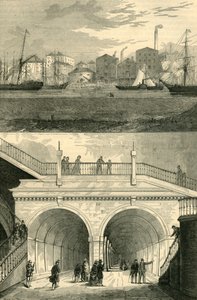 Thames Tunnel slik den så ut da den opprinnelig ble åpnet for trafikk, c1872. av Unbekannt