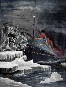 Titanic kolliderte med et isfjell, 1912 av Unbekannt