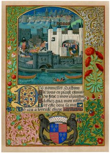 Tower of London med London Bridge, c1500, c1901 av Unbekannt