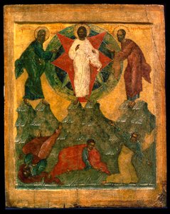 The Transfiguration of Jesus, russisk ikon, tidlig på 1500-tallet av Unbekannt