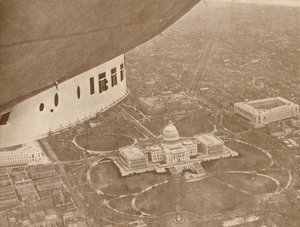 Det amerikanske luftskipet Los Angeles på flukt over Washington, 1927 av Unbekannt