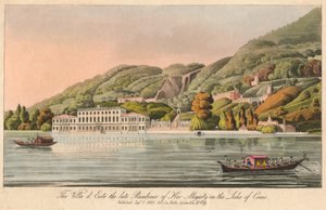 Villa dEste den avdøde residensen til Hennes Majestet ved Comosjøen, 1820. av Unbekannt