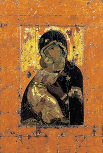 Jomfruen av Vladimir, bysantinsk ikon, tidlig på 1100-tallet av Unbekannt