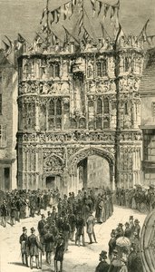 De besøkende som blir introdusert for dekanen: koloniale og indiske besøkende på Canterbury, 1886. av Unbekannt