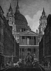 West End av St. Pauls Cathedral fra Ludgate Street Ludgate Hill, 1907 av Unbekannt