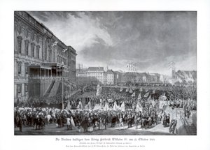Tiltredelsen til tronen til Frederick William IV av Preussen, 15. oktober 1840, 1900. av Unbekannt