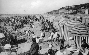 Stranden, Trouville, Frankrike, ca 1920-tallet av Unbekannt