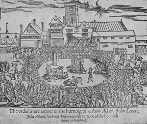 Brenningen av Anne Askew, John Lascelles, John Adams og Nicholas Belenian, 1546 1904 av Unbekannt