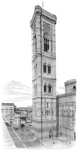 Campanilen til basilikaen Santa Maria del Fiore, Firenze, Italia, 1882 av Unbekannt