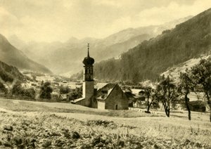 Kirken Sankt Nikolaus i Gortipohl, Østerrike, c1935. av Unbekannt