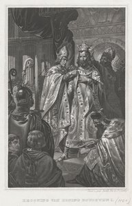 Kroningen av Baldwin I 1. juledag 1100, 1800-tallet av Unbekannt