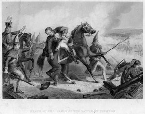 Oberst Rawles død i slaget ved Trenton, 1776 av Unbekannt