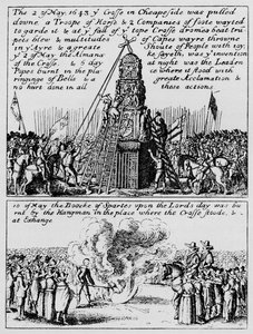 Ødeleggelsen av Cheapside Cross og brenningen av Book of Sports, mai 1643 1903 av Unbekannt