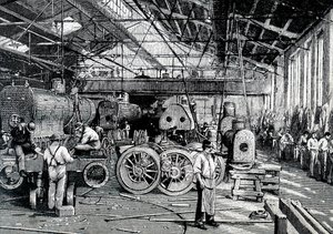 Byggebutikken til Baldwin Locomotive Works. av Unbekannt