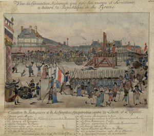 Henrettelsen av Robespierre og hans støttespillere 28. juli 1794 av Unbekannt