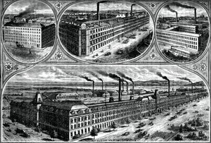 Fabrikkene til Singer Manufacturing Company, c1880 av Unbekannt